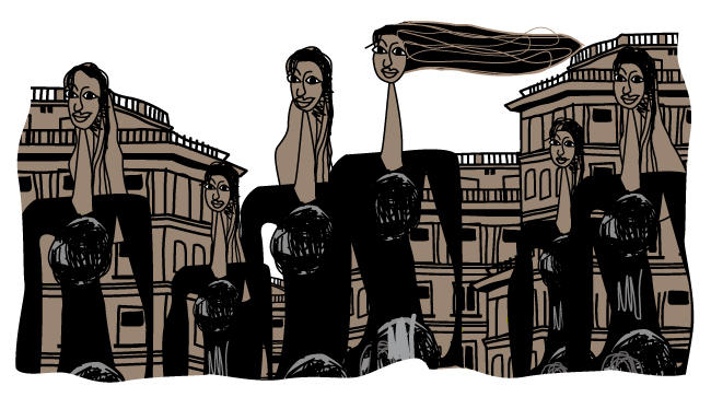 Women in the city, illustrated by Montse Noguera